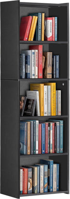 5 Tier Open Bookshelf, 52 Inch Bookcase Storage Rack