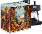 Coffee Maker Cover - Rooster Sunflower Mixer Juice Machine Protector - Washable Waterproof Covers
