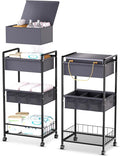 Baby Diaper Caddy Organize-3 Tier RollingDiaper Cart Newborn essentials Diaper2In1 Caddy With Dividers & Removable Diaper Caddy for Nursery Storage Bin CartBedroomBedsideChanging Table & Crib
