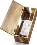 Large Cable Management Box - Burnt Wood Cable Organizer Box and Floor Cord Covers for Electrical Cord Management - Hide Desk Cord and Floor Cables - Wire Storage and Organization for Cords