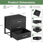 BOLUO Closet Drawers Black 3 Drawer Dresser for Closet Organizers and Storage Bedroom Dorm Modern