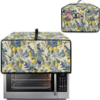 Lemon Floral Robin Bird Print Microwave Oven Dust Cover Heavy Duty Microwave Oven Grill Cover Dustproof Kitchen Machine Covers Case Protections for Toaster Oven, M