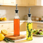 Salzesfalls 8oz Olive Oil Dispenser Bottle,Oil Dispenser for Kitchen,8 Pack olive oil dispenser with Stainless Steel Pourer Spouts,Vinegar Cruet Bottle with Pourers