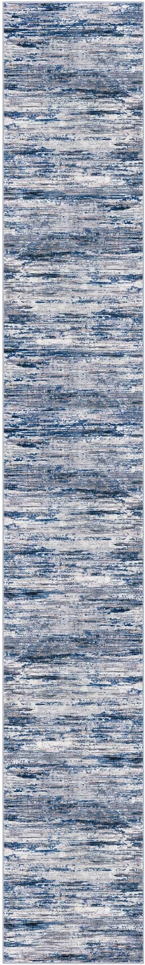 2.6x18 Modern Abstract Runner Rug for Hallways, Navy Blue Gray Neutral Multi Super Soft Hallway Decor Kitchen Rugs with Non-Slip, Non-Shedding Washable Rug for Entryway Bedroom Indoor