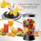 Food Processor and Blender Combo, 88 oz Food Chopper for Meat, Vegetable and Dough, 70 oz 700W Glass Jar Blender with 2 Speeds and Pulse for Smoothie, Nutrient Extractions, and More