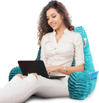 Hearth & Harbor Reading Pillow for Bed Adult – Back Pillow for Sitting in Bed, Standard Bed Pillows for Sitting Up in Bed, Foam Bed Chair Pillow, Teal Bed Rest Pillow