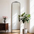 WallBeyond Arched Full Length Mirror Wall Mounted, 21x78 Inch Black Antique Mirror, Vintage Metal Frame Full Body Mirro for Bedroom, Living Room, Hanging or Leaning