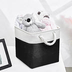 11x11 Inch Cube Storage Bins, 6 Pack Fabric Storage Cubes for Shelves, Cube Organizer Bins with Handles, Cloth Cubby Storage Bins for Home(White/black)