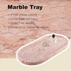 Koville Norway Natural Marble Tray, 12"x6" Vanity Decorative Tray for Countertop, Catchall Tray for Perfume, Candles, Jewelry Dish