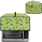 Toaster Oven Dust Cover with Storage Pockets, Dust-Proof Kitchen Appliance Protector for Small Appliances Convection Ovens, L, 18.5 x 22.5 x 13 Inches, Cucumber Print Green