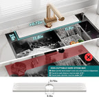 Eormoe Faucet Mat for Kitchen Sink – Diatomite Stone Drying Mat & Sink Protectors, Prevent Moisture – Sink Splash Guard Water-Absorbing Stone Tray for Bathroom Counter (Light Grey, 23.6" x 3.9")