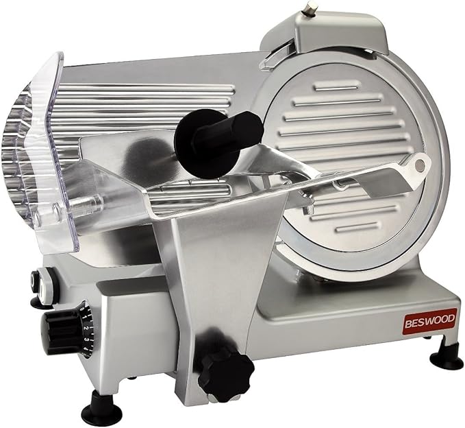 BESWOOD 10" Electric Deli Meat Slicer, Cheese Food Slicer with Premium Chromium-plated Steel Blade, for Commercial and for Home Use 240W, BESWOOD250