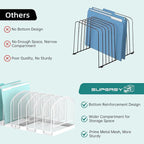 SUPEASY File Organizer 9-Section Mesh Desk Organizer, Upright File Organizer Desktop Organizer File Sorter, File Folder Holder for Office Supplies, White