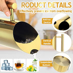 Funnymoom 3 Pack 53oz/1.5l Stainless Steel Water Pitcher Modern Metal Pitcher with Ice Guard Gold Carafe Drink with Handle or Iced Hot Drink Tea Juice Coffee Beer