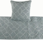 The HomeCentric King Queen Twin Grey Blue Bed Runner with 2 Decorative Throw Pillow Cover, Full Size 68"x18" Bed Runner with Pillow Cover, Linen Quilted Embroidery, Modern Contemporary - Atmosphere