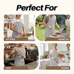 2Pack Adjustable Kitchen Apron for Women Men with 2 Pockets，Cotton-Polyester Blend Bib Aprons for Cooking,Baking
