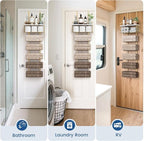 Aetyord Towel Racks for Bathroom Over The Door Towel Racks Towel Storage Organizer with Metal Shelf Basket for Bathroom Rv Camper (7-Tier Gold)