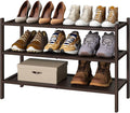 kiplant Bamboo Shoe Rack for Entryway, 3-Tier Stackable | Foldable | Natural, Shoe Organizer for Hallway Closet, Free Standing Shoe Racks for Indoor Outdoor