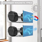 SMRCAD Magnetic Spice Rack Organizer for Fridge Seasoning Organizer for Kitchen storage with Screw Magnetic Shelf with Hook for Refrigerator and Oven (6pack-Grey)