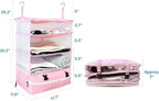 Grand Fusion Stow-N-Go Packing Organizer for Luggage, Portable Hanging Travel Shelves, Carry-On Closet, Hanging Packing Cubes, Collapsible Carry-On Organizer for Cruises & Hotels Pink - XL