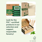Weemium Disposable Wooden Cutlery Set - 300 Count (100 Forks, 100 Knives, 100 Spoons) – Plastic-free Packaging - Biodegradable Silverware and Splinter-free Compostable Utensils for Parties