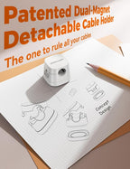 JOYROOM Detachable Magnetic Cord Organizer w/Secure Snap-Lock, 2-in-1 Adhesive& Magnetic Cable Clips, Auto-Fit Spring Management for φ1.5~8mm Cables, Under Desk Nightstand Home Office Car Wire Keeper