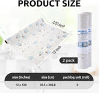 RAY STAR 12X120 Inch Shelf Liner for Kitchen Cabinets, Non-Adhesive Cabinet Liner Washable, PVC Drawer Liner for Dresser Non-Slip Bathroom (Floral)(2 Roll)