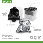 Tovolo Bulldog Ice Cube Mold Pack of 2 Craft Ice Cube Molds for Whiskey Bourbon Cocktails, Easy Fill Funny English Bull Dog Shaped Ice Cube Gifts for Bulldog Lovers, Dishwasher Safe BPA Free Silicone