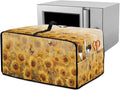 Microwave Oven Cover Dustproof Air Fryer Toaster Oven Protector with Storage Pockets, Stain-resistant Small Appliance Cover for Kitchen Decor, S, Sunflower Butterfly