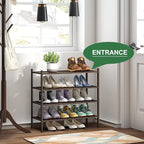 kiplant Shoe Rack for Entryway, Bamboo Wood Shoe Rack 4-Tier, Stackable Shoe Organizer for Closet, Free Standing Shoe Racks for Indoor & Outdoor