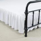 Bed Skirt Full Size Ruffled Bed Skirts with Split Corners, 15 Inch Drop Dust Ruffle Bed Skirt with Platform, White