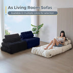 MAXYOYO Folding Sofa Bed, Convertible Chair with Pillow Foldable with Back Support, Portable Fold Out Chair Bed Comfy Floor Sofa Lounge for Living Room Bedroom, Navy, Single