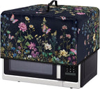 Microwave Dust Cover, Floral Heat-Resistant Waterproof Polyester Fabric Microwave Oven Dust Cover Case Dustproof Protections Protector for Microwaves Ovens