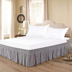 Silver Wrap Around Bed Skirts with 16" Drop - Three Sides Fabric Adjustable Elastic Dust Ruffle Silky Soft -600 TC Stretchy Bed Skirt-California King(72"X 84") Silver