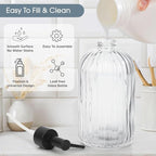 Topsky Glass Soap Dispenser with Plastic Pump, 400ml Liquid Hand Soap Dispenser, Rustproof Pump for Kitchen & Bathroom, Great for Lotions, Essential Oil, Liquid Soaps,Transparent