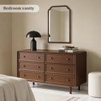 WallBeyond Wooden Framed Wall Mirror, Natural Wood Bathroom Vanity Mirror for Entryway, Living Room or Bedroom Home Decor Vertical or Horizontal Hanging [24" x 36" Walnut Color]