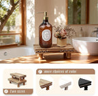 Wood Tray Pedestal Stand, Bathroom Counter Organizer, Modern Farmhouse Riser for Soap/Candle/Sponge Rustic Small