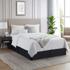 Nestl Black Bed Skirt Queen Size - Queen Bed Skirt 14 Inch Drop - Brushed Microfiber Bed Skirts - Hotel Quality Pleated Bed Skirt - Shrinkage & Fade Resistant
