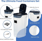Chef's Path Airtight Food Storage Containers - Pack of 4 (4L/135.3oz) - MULTISPOUT Design for Kitchen & Pantry - BPA-Free Cereal Containers with Bigger Spout Mouth for Easy Pouring