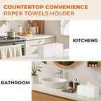 2PACK Paper Towel Holder, Countertop Paper Towel Dispenser Bathroom Paper Hand Towels Dispensers Clear Acrylic Napkin Holder Suitable for Z-fold, C-fold or MultiFold Trifold for Bathroom Kitchen