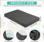 Breling Fitted Sheet (Sheet Only) Compatible with Milliard Trifold Mattress Folding Mattress Fitted Microfiber Bedsheet for Camp Bunk Rvs Bed(Queen,4'',Dark Gray)