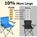 Joyfair Portable Camping Chair, Outdoor Lawn Folding Chairs for Adults, Heavy Duty Large Foldable Chairs for Beach, Fishing, Tailgating and More Outdoor Sport, Carry Bag & Cup Holder