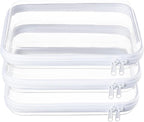 3-Pack Medium Clear Hard Shell Zipper Pouches, Clear Zipper Bags, Hard Case Pouches for Purse & Diaper Bag Organizer,and Travel Essentials（3M）
