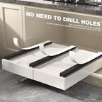 Seinloes 4 Pack Pull Out Cabinet Organizer 21" Deep,Full Extension 3 Slide Rails Slide Out Drawers With Raising Pad for Framed Cabinets,Expandable Width (12.3"-20.5"),No Drill Roll Out Shelves,White