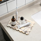 Koville Luxury Calacatta Viola Marble Tray, 11"x8" Scalloped Marble Vanity Tray for Countertop Bathroom Kitchen Dresser, Natural Stone Tray for Jewelry Perfume Home Decor, Decorative Catchall Tray