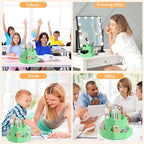 Pencil Pen Holder for Desk,9 Slots 360 Degree Rotating Desk Organizers,Desktop Storage Stationery Supplies Organizer, Cute Pencil Cup Pot For Office, School, Home(Green)