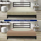 PureFit Stretchy Box Spring Cover King - Elastic Fitted Box Spring Wrap Around 4 Sides, Wrinkle & Fading Resistant Fits King and C-King Size Beds, Camel