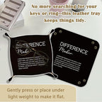 Nurse Appreciation Gifts，Teacher Appreciation Gifts for Teacher Nurse Mentor Boss Leader PU Leather Jewelry Tray, Nightstand Organizer for Rings,Watches,Keys, 7.87x7.87