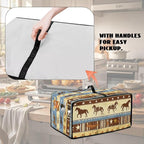 Horse Star Stipe Print Microwave Oven Dust Cover with Storage Bags Microwave Oven Grill Cover Protector Universal Reusable Decor Accessories for Kitchen, S