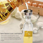 BAKHUK 4 Pack 17oz Olive Oil Dispenser Bottles, 500ml Clear Glass Vinegar Cruet with Pourers and Funnel for Kitchen